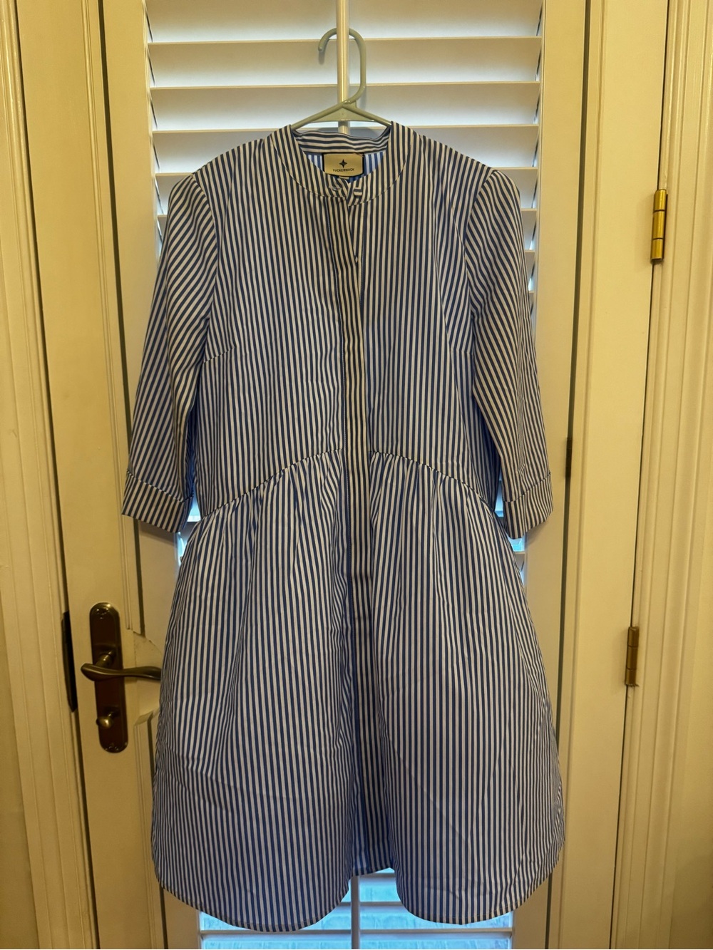 XS Tuckernuck Blue Stripe Royal Shirt Dress